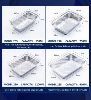 صناديق الغذاء ذات الصف الغذائي القابلة للتخصيص من ورق الألومنيوم