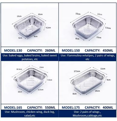 صندوق الغداء من ورق الألومنيوم الصف الغذائي مع غطاء بي تي إي