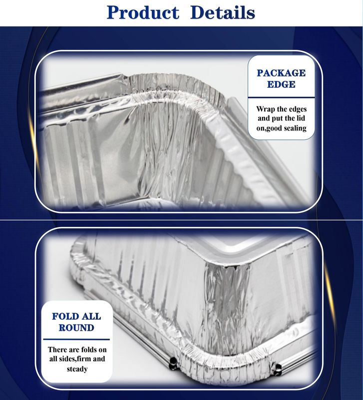 الصندوقات الغذائية والحاويات الغذائية المقاومة للحرارة الصديقة للبيئة من ورق الألومنيوم